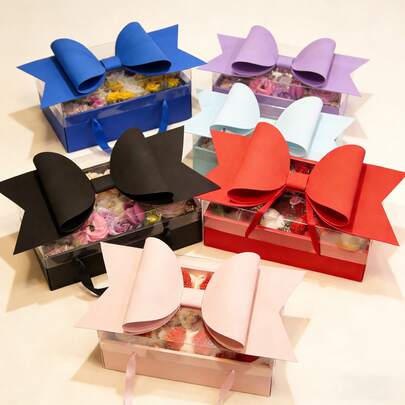 1/3 piezas Caja de regalo con sobre y flor elegante, caja de carta con diseño floral adecuada para el Día de San Valentín, boda, Día de la Madre, graduación, Día del Maestro, cumpleaños, baby shower, Navidad, aniversario, caja de almacenamiento reutilizable para ramos, productos horneados y regalos románticos