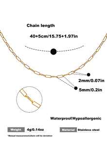1pc Women's Minimalist Stainless Steel Necklace, Mini Paperclip Necklace, Chain Necklace, Delicate Chain Necklace, Layered Necklace, Women's Jewelry - Necklace - View 4