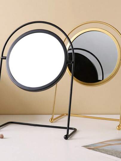 Gương trang điểm cao cấp sang trọng, gương để bàn độ phân giải cao bằng sắt mỹ thuật, có thể xoay được, thích hợp sử dụng tại nhà/ký túc xá.