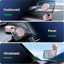 Adjustable Magnetic Car Phone Holder 1pc Magnetic Suction Cup Holder, Suction Cup Base + Magnetic Phone Mount, Foldable Magnetic Phone Holder, Suitable For Home And Car Interior Accessories Spring Easter Gift - Multicolor - View 8