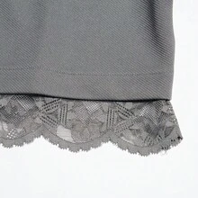 Adidas 女士春季翻领半拉链短款套头卫衣，时尚百搭超短针织卫衣 IY9024 - 灰色 - 查看 3