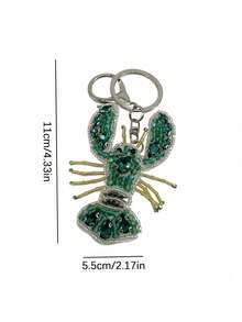 Bộ trang trí túi xách hình sinh vật biển đính cườm thủ công, bao gồm các hình dán vải hình sao biển, cá ngựa, bạch tuộc và tôm hùm, phụ kiện túi xách du lịch dễ thương. - Nhiều màu - Xem 11