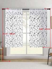 1 tấm rèm voan thêu họa tiết hoa, có khe luồn thanh treo, chống tia UV và thoáng khí, chất liệu polyester, không có lớp lót, thích hợp cho phòng khách, phòng ngủ, phòng ăn. - màu đen - Xem 52