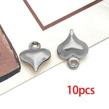 5/10个不锈钢心形水果星星吊坠金色镂空天使草莓吊坠可爱金属吊坠，适用于珠宝制作DIY工艺品手链耳环项链 - 彩色 - 查看 20