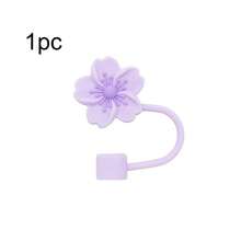 4pcs/8pcs Floral Decorative, Dust-Proof Drinking Straws Covers, Silicone Caps For Water Bottles, Reusable Straw Covers For Gifts, Parties, Home & Party Decor, Back To School Supplies - 櫻花吸管蓋 - 查看 12