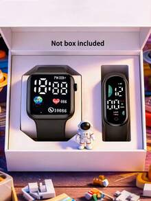 Vòng đeo tay điện tử dành cho thanh thiếu niên - Màn hình vuông, Vật phẩm nghi lễ phi hành gia, Vòng đeo tay số ngày lễ, Phù hợp để đeo hàng ngày. - Nhiều màu - Xem 3