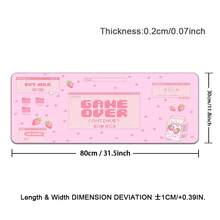 粉色可爱动漫游戏鼠标垫 XXL，草莓牛奶图案大号鼠标垫，美观笔记本电脑键盘垫，女士/女孩全尺寸桌面鼠标垫 - 查看 16