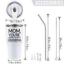 30oz Stainless Steel Tumbler Black White Options,  Mom Youre Going To Be A Grandma Graphic Cups, Insulated Travel Coffee Mug With Lid And Straw , Double Wall Vacuum Reusable Travel Cups,  Funny Birthday Party Gift For Men - 白色 - 查看 3