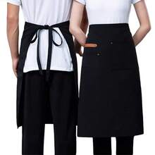 Canvas Half Apron, Waterproof Kitchen Apron For Chef, Waiter, Waitress, Catering Service - Black - View 4