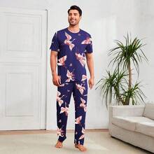 Shendy Vendy Men's Comfortable And Simple Home Loose Pajama Set - 霧霾藍 - View 5