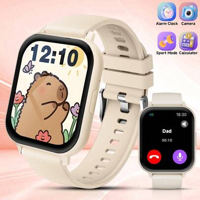 ساعة ذكية للأطفال من سيمسونلاب، مناسبة للأولاد والبنات، شاشة HD 1.83 بوصة، مكالمات لاسلكية وتنبيهات إشعارات، قرص قابل للتخصيص/تحكم في الموسيقى، متوافقة مع iOS/Android، هدية رائعة لأعياد ميلاد الأطفال/عيد الميلاد