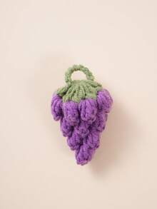1个手工编织水果吊坠，柠檬葡萄造型，适合DIY包包挂饰和钥匙扣 - 彩色 - 查看 4