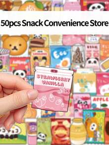 50pcs Baking-Themed Cartoon Creative Stickers For Notebooks Water Bottle Decorations And Laptop Personalization - Multicolor - View 7
