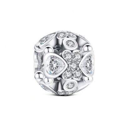 1 PC New Trefoil Silver Bead Suitable For DIY Jewelry For Original Bracelets And Necklaces, Exquisite Jewelry To Give To Family, Friends, And Nieces, Suitable For All Holidays Such As Mother's Day, Christmas, Travel Season, Etc., Elegant And Cute