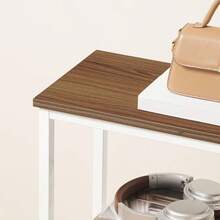 Console Table, Narrow Console Table, Slim Sofa Table With 4-Tier Storage Shelves, Industrial Hallway Table With Metal Mesh Shelf, For Hallway, Entryway, Living Room - 白色 - 查看 5
