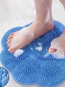 1pc Silicone Foot Scrubber Mat, Bathroom Massage Foot Pad, Exfoliating Foot Brush With Suction Cups, Soft & Smooth, Dual-Layer Design, Cleaning Dead Skin, Reflexology Foot Massage - Multicolor - View 2