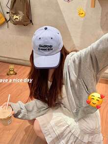 1pc Unisex Baseball Cap, Casual Embroidered Letter Design, Outdoor Sun Protection Hat - Multicolor - View 4