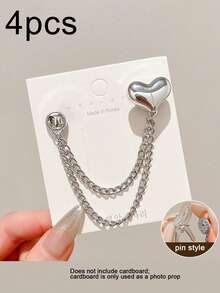 2pcs Heart/Bow Faux Pearl Denim Pant Leg Clips, Used To Prevent Pant Leg Dragging, Non-Slip Shoe Buckle, Pant Length Adjuster, Prevent Pant Leg Dragging On Ground, Suitable For Jeans And Pants - A - View 16