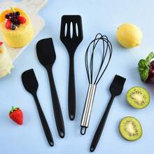 10pcs Silicone Scraper Set, 5pcs Heat-Resistant Non-Stick Rubber Scrapers For Baking, Cooking, Mixing, Scraping Non-Stick Cookware, Kitchen Tools - Multicolor - View 10