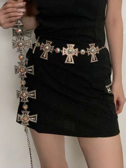 Metal Small Waist Chain For Women's Fashionable Skirt Accessory, Matching Belt For Korean-Style Golden Dress, Versatile Slimming Chain