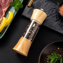 Bộ 2/3/4 món máy xay tiêu bằng gỗ sồi và acrylic 6 inch - vận hành bằng tay, máy xay gia vị trong suốt dùng cho nhà bếp và phòng ăn, bộ đựng muối và tiêu, phụ kiện nhà bếp, lọ đựng muối, bộ xay muối và tiêu bằng gỗ, bộ máy xay muối và tiêu. - Nhiều màu - Xem 4