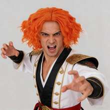 Short Vibrant Orange Curly Clown Cosplay Wig With Optional Eyebrows – Fun, Fluffy & Fabulous For Holiday, Circus & Party Costumes, Soft Synthetic Heat Resistant Fibers, Lightweight & Comfortable - One Size Fits Most - Easy To Style & Wear (Unisex) - Multicolor - View 13