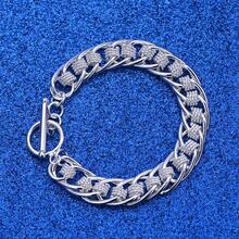 925 Silver Plated Exquisite Wheel Chain Bracelet For Women Wedding Party Fashion Charm Jewelry - Silver - View 3