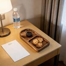 1pc Rosewood Coffee Tray, Food Tray, Snack Tray, Dessert Tray, Cake Tray, Suitable For Cafe, Restaurant, Living Room - 1pc Coffee and Snack Tray - View 9