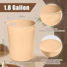 Trash Can - Plastic Waste Basketbin - 1.8 Gallon- For OfficeHome Bathroom Kitchen - Khaki - Khaki - View 3