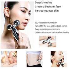 Masajeador facial profesional 3D impermeable, masajeador facial de alta calidad 3D, rotación de 360 grados, adecuado para mujeres, moldeado corporal de 2 ruedas, reafirmante de la piel, antiarrugas - Multicolor - Ver 3