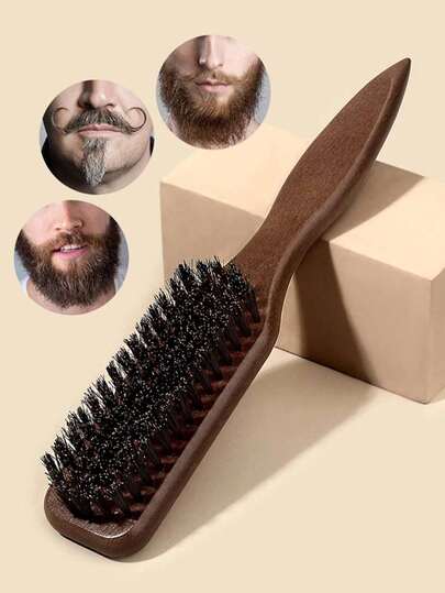 Pente unissex de cerdas de javali, escova para barba, pente antifrizz, pente com cabo de madeira macio, pente desembaraçador, controle da linha do cabelo, pente elegante para rabo de cavalo - com ponta larga e afilada para desembaraçar e alisar, conveniente para separar, estilizar, polir e alisar o cabelo, criando penteados lisos e sem frizz, adequado para homens e mulheres, recomendado como presente de Natal.