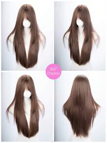 Tóc giả tổng hợp dài 28 inch với kiểu tóc thẳng tự nhiên, màu nâu tuyệt đẹp. Được thiết kế có mái, tóc giả này được làm từ sợi chịu nhiệt để đảm bảo độ bền. Bộ tóc giả này hoàn hảo để sử dụng hàng ngày, mang lại vẻ ngoài tự nhiên và chân thực, giống như tóc thật. - màu nâu - Xem 8