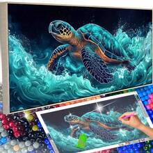 5D DIY 全钻钻石画套装，70x40厘米/27.6x15.7英寸大尺寸钻石艺术品，钻石手工套装，适用于家居墙面装饰，生日、母亲节、父亲节、情人节礼物 - 圓鑽 - 查看 3