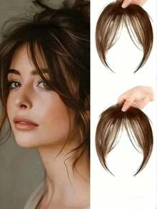 Flequillo recto de clip para mujer, flequillo francés, flequillo de clip para peluca, extensiones de cabello con flequillo invisible natural para uso diario - Multicolor - Ver 2