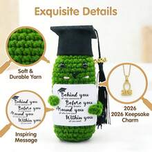 1pc Graduation Gift - Support Knitting, Positive And Optimistic Kimchi, 2026 Class, Cute Knitted Animals, Graduation Gift, Girl, Boy, High School Student - Multicolor - View 7