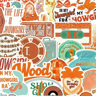 50张美国歌手泰勒·斯威夫特贴纸，趣味歌舞女郎海报贴纸，歌舞女郎周边DIY贴纸，歌手涂鸦贴纸，美学贴纸，女性海报，Y2K美学可爱贴纸，复古女性海报贴纸，Y2K贴纸，美学贴纸，Y2K美学周边，酷炫贴纸，DIY贴纸，乙烯基防水贴纸，可用于DIY水瓶、电脑、笔记本电脑、手机、行李箱、冰箱、储物容器等。