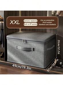 1pc Zipper Storage Box With Lid, Scratch-Resistant , Large Capacity, Foldable For Clothes, Blankets, Toys, Books - Portable, Fashionable For Women, Under Bed Storage - Multicolor - View 7