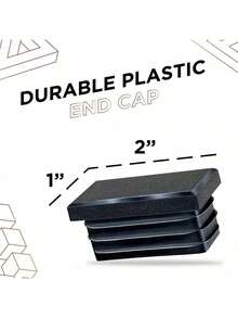 Ouyida 1" X 2" (25mm X 50mm) Rectangular Plastic Hole Plugs Insert Black End Caps For Metal Pipes Fences Skid Protectors For Chair Legs And Furniture (8-Pack) - 黑色 - 查看 2