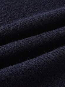 Officeau 男士加厚圆领毛衣，商务休闲提花针织长袖上衣，百搭叠穿单品，格子条纹图案，秋冬款，复古风格 - 藏蓝色 - 查看 5