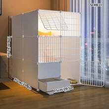 Drawer-Style Cat Litter Box, Multi-Layer Cat Cage, DIY Modular Cat Cabinet, Stackable Cat Villa, Suitable For Kittens And Small Cats Indoor Use - Multicolor - View 1