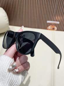 1pc Y2K Retro Driving, Travel, Beach Fashion Glasses, Fashionable Unisex Summer Accessory - Black - View 3