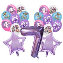 Authorized Purple Witch Themed Music Party Decorative Balloons, Cool Girl Children's Birthday Party Latex Balloon Decoration Set, Includes Purple Pentagram Balloons And Number Balloons, Suitable For Baby Shower Cake Table Party Supplies Gifts Toys Balloons - Balloon Set - View 10