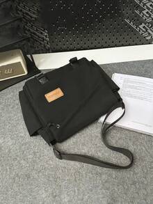 Túi đeo chéo nhỏ gọn, tối giản, màu trơn, thời trang hiệu Peach Tree, túi đeo vai bằng nylon nhẹ, chống thấm nước, thích hợp sử dụng hàng ngày, túi thể thao, túi đựng điện thoại, túi đi biển, quà tặng ngày Valentine, quà tặng Valentine - màu đen - Xem 9