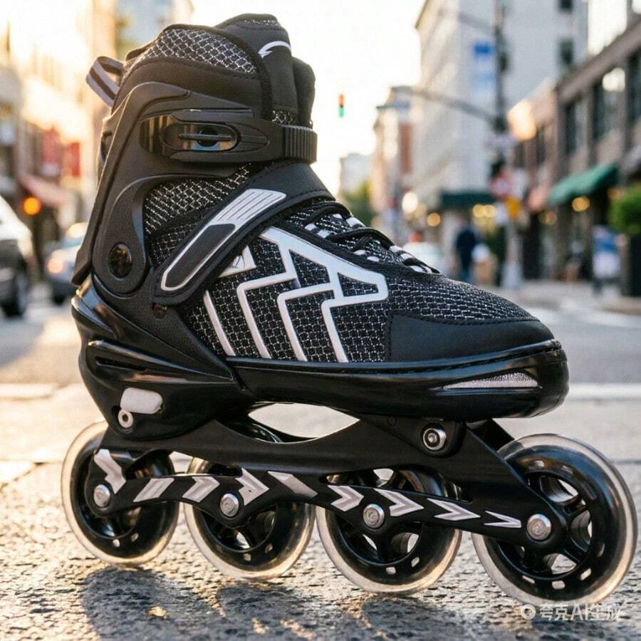 Patines 4 Ruedas Linea Luces Led Profesionales Niños Adultos Color Negro Talla De Los Patines Gn Cm 24.5-27.5 Tamaño De Las Ruedas 82 Mm - Negro1 - Ver 1