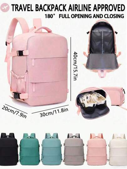 Women's Backpack, Large Capacity Travel Backpack, Commute/School Backpack, Fashionable Laptop Bag, Short-Distance Business Travel Luggage Bag, Compliant With Ryanair, Wizz Air And Other Airlines' Regulations , Back To School