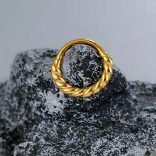 1PC 316L Stainless Steel Twist Hinged Nose Rings Septum Cartilage Ear Clicker Hoops For Women Men Daily Wear Body Piercing Jewelry Earrings - 2172 - View 10