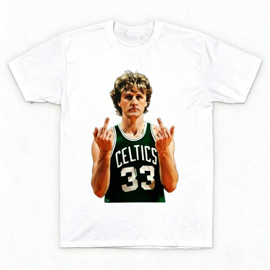 Larry Bird Retro 90s T-Shirt,Mens Gifts,Men's Vacation Outfit - White 3 - View 1