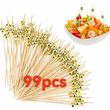 200/100/80/50/30/20件/套 金珠装饰签，水果签，甜点签，开胃菜签，水果串，纸杯蛋糕装饰签，三明治签，长签，适用于情人节、生日、婚礼、派对、教育用品 - 彩色 - 查看 11