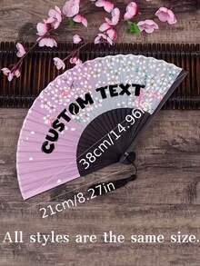 Unisex Personalized Customized New Fashion Folding Fans, Dance Props, Summer Fans, Bridesmaid Fans Wedding Dresses, Wedding Gifts, Travel Fans - Multicolor - View 3