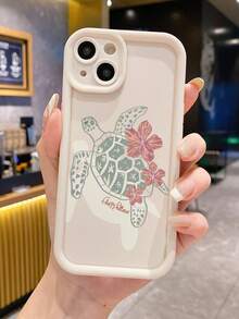 Turtle Painted Groove Beige Additional Bracelet Thick Precision Hole Minimalist Anti-Drop Thick Phone Protective Case Printed Suitable For IP17/IP17PROMAX/Iphone16/Iphone16pro/Iphone16promax/IPhone16plusiphone15 XR /7/8 Iphone15Promax/12PROMAX/13PROMAX/14PROMAX 13 14 11 12p14 P11 P12 XS.XR /78P.78GES2 Phone Case - Multicolor - View 3